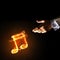 Music concept presented by fire burning icon