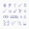 Music concert instruments thin line vector icons