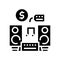 music device rental glyph icon vector illustration