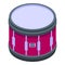 Music drum icon, isometric style
