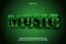 Music editable text effect 3 green color dimension emboss modern style