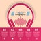 Music education Infographic. Headphones icon.