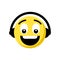 Music emoji icon isolated on white background