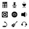 Music equalizer icons set, simple style