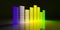 Music equalizer rainbow 3d illustration render music signal frequency loudness volume concept