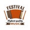 Music festival isolated vector label emblem