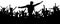 Music festival. Party, concert, dance, fun. Crowd of people silhouette vector.