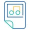 Music files folder blue and yellow linear icon