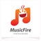 Music Fire Logo Design Template