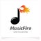 Music Fire Logo Design Template