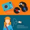 Music flat vector illustration