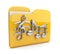 Music folder with note symbols. Icon 3D