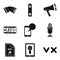 Music genre icons set, simple style