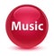 Music glassy pink round button