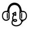 music headphones with devil tail icon