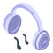 Music headphones icon isometric vector. Listen radio
