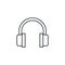 Music headphones thin line icon. Linear vector symbol