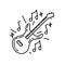 Music Icon. Doddle Hand Drawn or Black Outline Icon Style