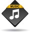 Music icon web button black