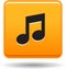 Music icon web button orange