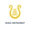 music instrument icon. sound musical harp concept symbol design
