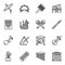 Music instrument, musical tools icons set 2.