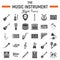 Music instruments glyph icon set, audio symbols