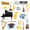 Music instruments vector illustration.