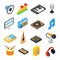 Music isometric 3d icons