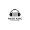 music king headphone dj vector logo design