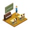 Music lesson at school isometric icon