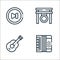 music line icons. linear set. quality vector line set such as accordion, guitar, gong