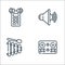 music line icons. linear set. quality vector line set such as dj controller, xylophone, sound