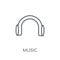 music linear icon. Modern outline music logo concept on white ba