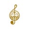 Music logo. Christian symbols. Believers in Jesus sing a song of glorification to the Lord.