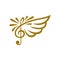 Music logo. Flying treble clef.