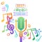 Music Microphone Banner Colorful Style Modern Musical Concert Poster