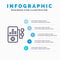Music, Mp3, Play, Education Blue Infographics Template 5 Steps. Vector Line Icon template
