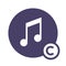 Music note copiright icon outline transparent. EPS 10