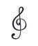 Music Note with G Sound Melody Monochrome Icon