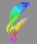 Music Note on Gray Background - Pulsing Smeared Rainbow Colors, Fire Design and Moving Motion