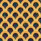 Music note half circle golden song seamless pattern