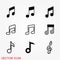 Music note icon vector