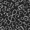 Music note icons on black board seamless pattern