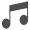 Music note solid icon. Musical notes silhouette symbol, glyph style pictogram on white background. Multimedia or audio