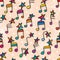 Music note star like follow seamless pattern