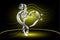 Music note stave and heart violin and bass clef