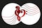 Music note stave and heart violin and bass clef,