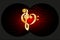 Music note stave and heart violin and bass clef,