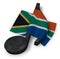 Music note symbol and flag of south africa